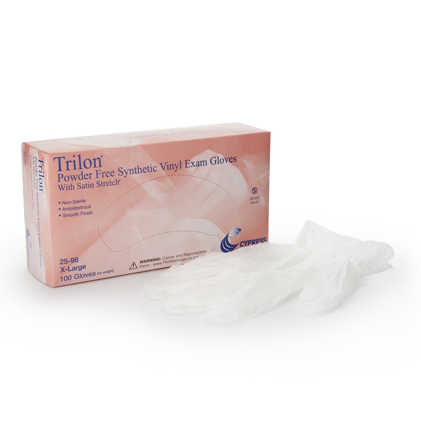 Exam Glove Trilon® X-Large NonSterile Vinyl Standard Cuff Length Smooth Clear Not Rated WITH PROP. 65 WARNING - 25-98