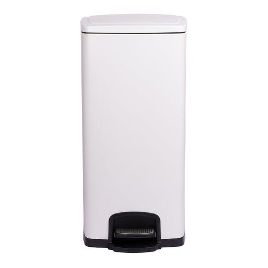 McKesson White Square Step-On Trash Can, 8 gallon 16-35266