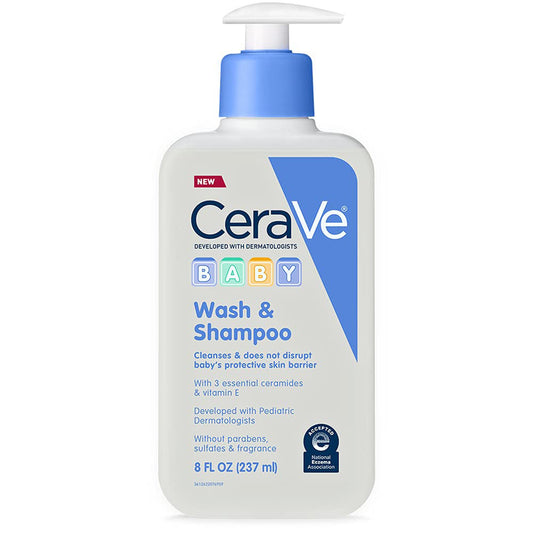 Baby Shampoo and Body Wash CeraVe® 8 oz. Pump Bottle Unscented - 60600056019
