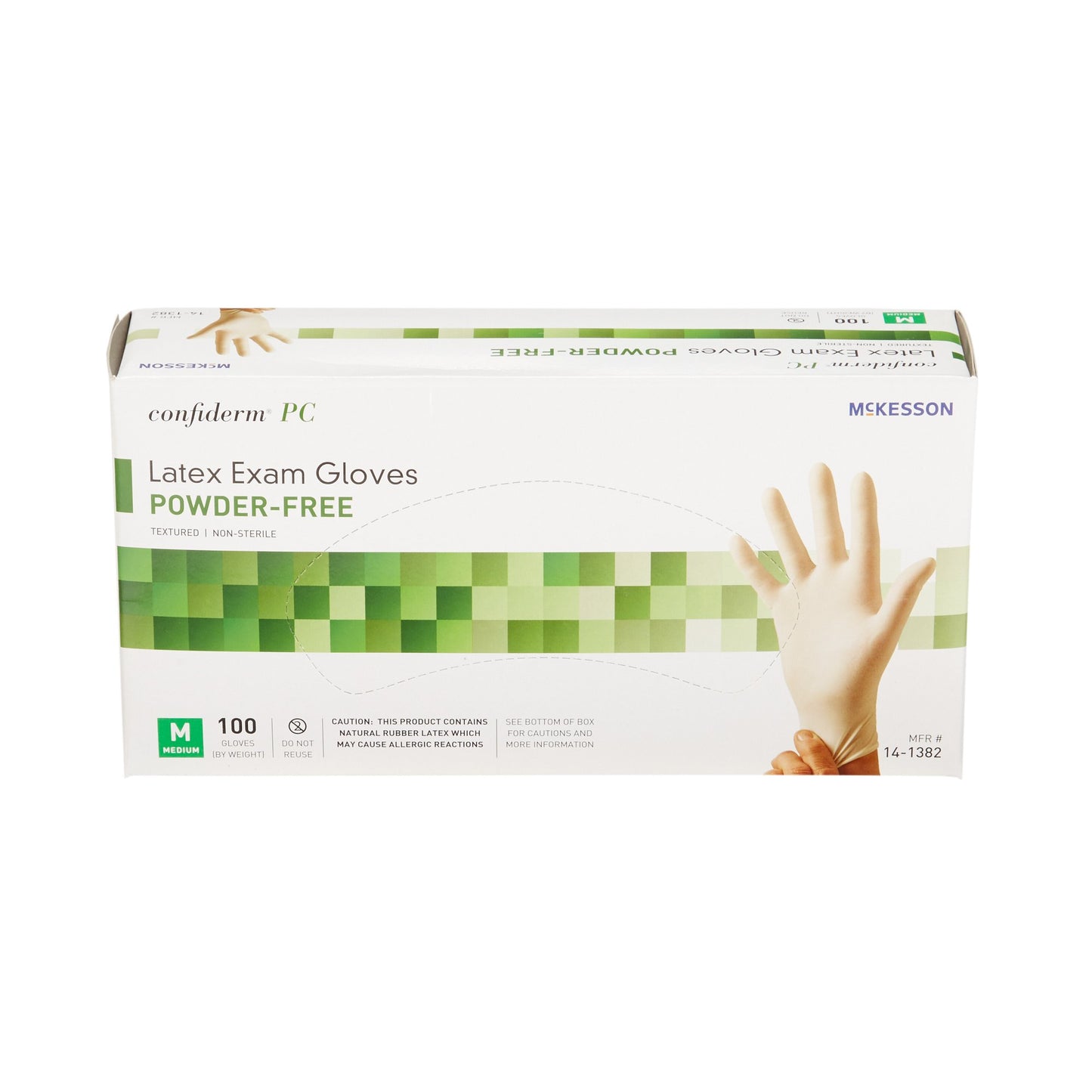 McKesson Confiderm® Latex Exam Glove, Medium, Ivory 14-1382