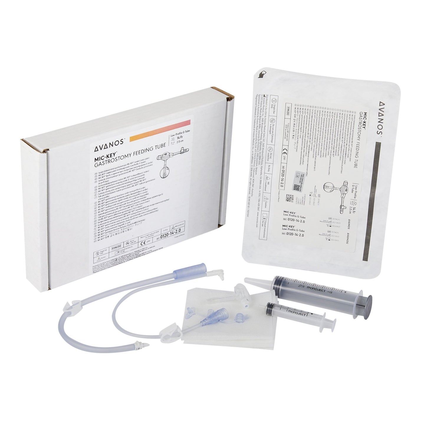 Low Profile Gastrostomy Tube Kit MIC-Key® 14 Fr. 2.0 cm Tube Silicone Sterile - 0120-14-2.0