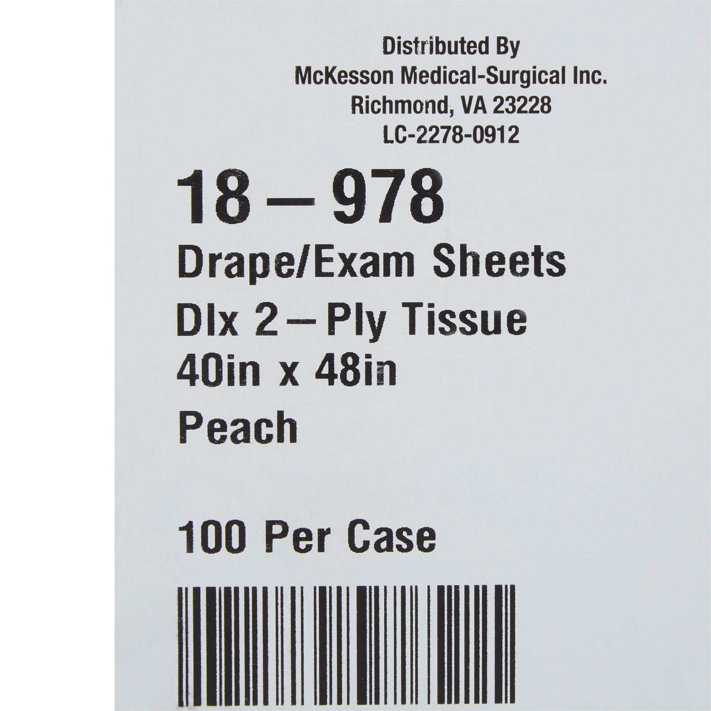 McKesson Nonsterile Physical Exam Drape, 40 x 48 Inch 18-978