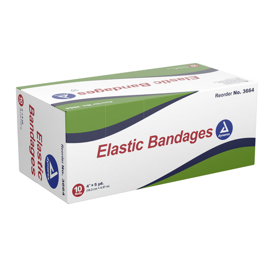 Elastic Bandage Dynarex® 4 Inch X 4-1/2 Yard Clip Detached Closure Tan NonSterile Standard Compression - 3664