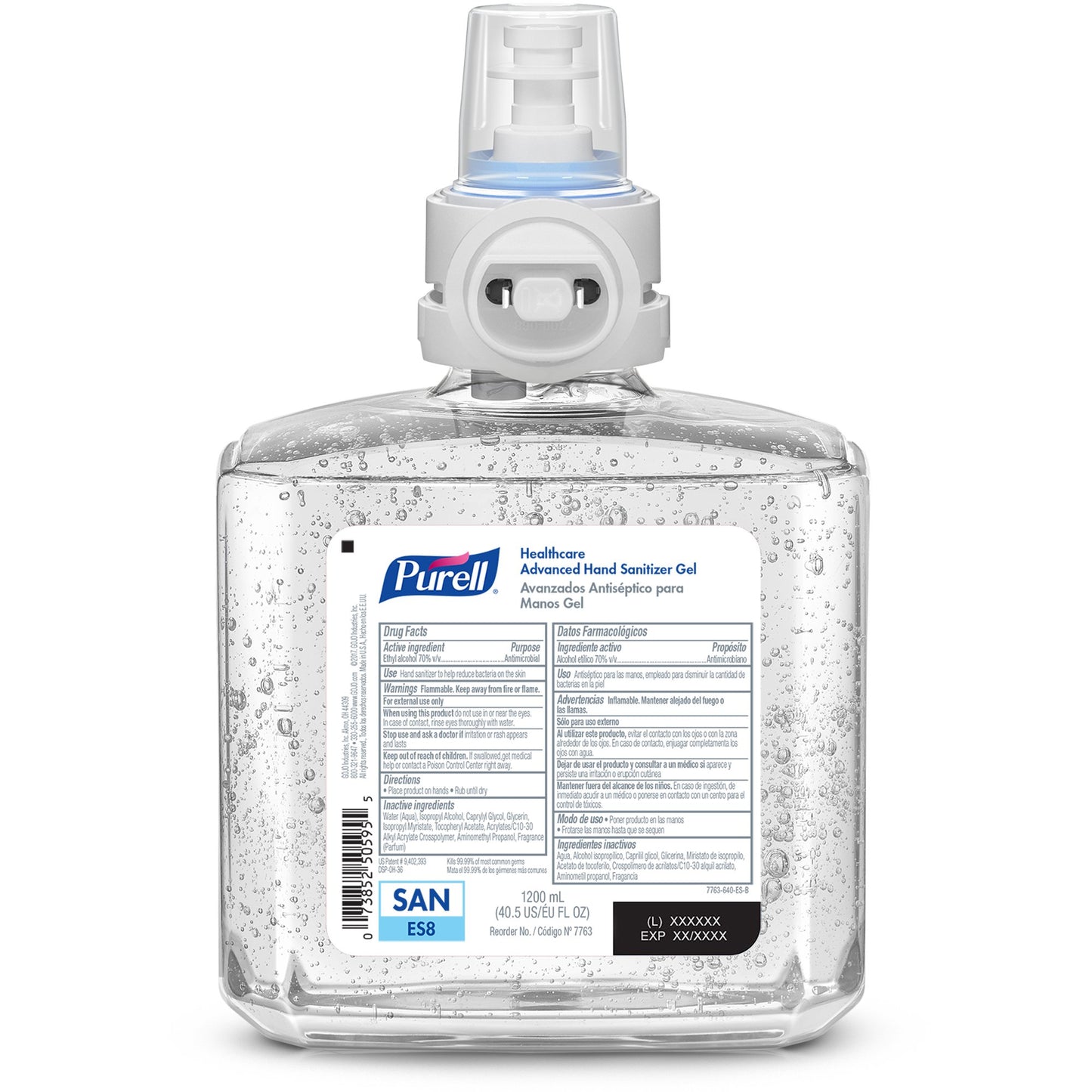 Purell® Healthcare Advanced Hand Sanitizer Gel Refill for ES8 Dispenser, 1200 mL 7763-02