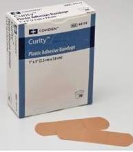 Adhesive Strip Curity™ 1 X 3 Inch Plastic Rectangle Tan Sterile - 44114