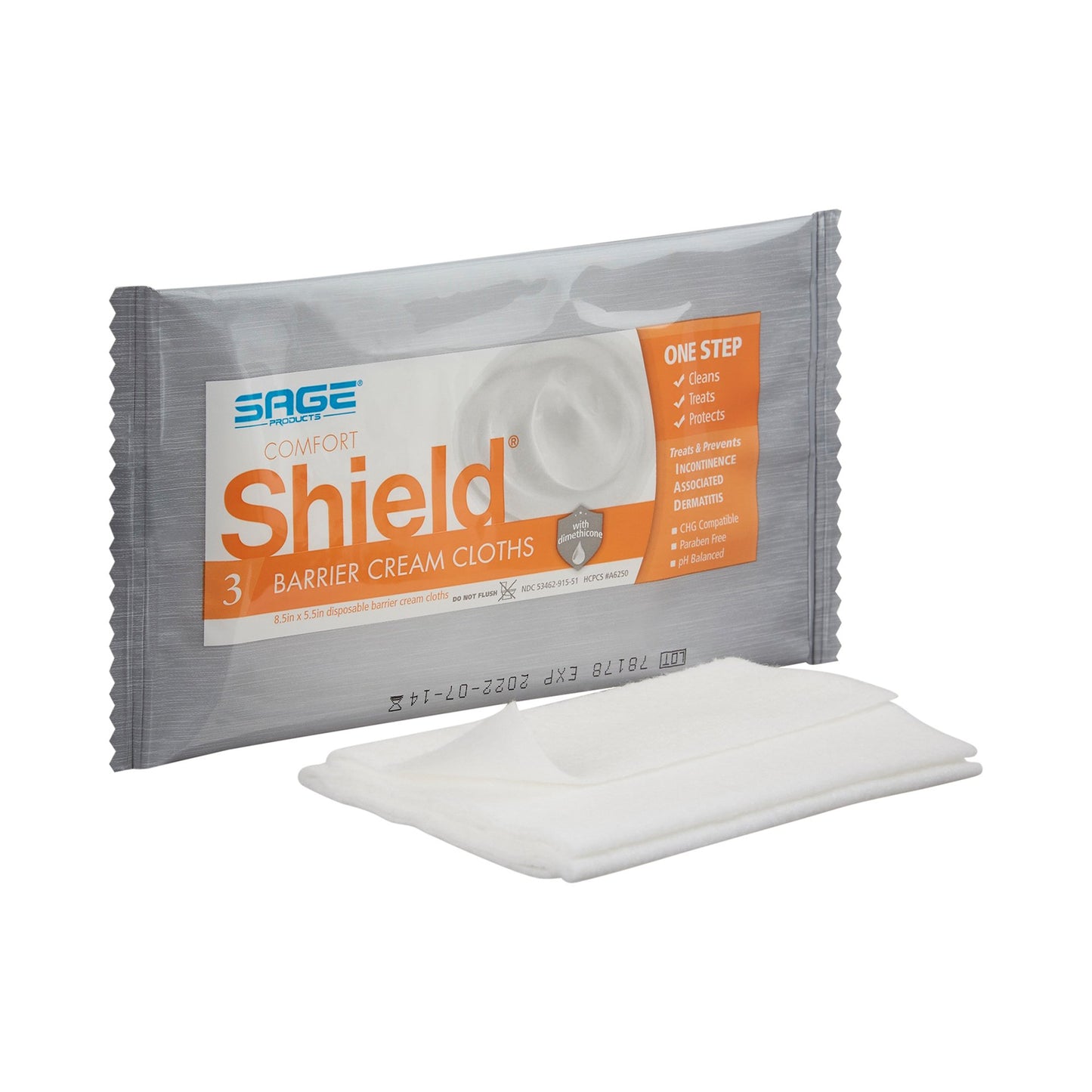Incontinence Care Wipe Comfort Shield® Soft Pack Unscented 3 Count - 7502