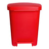 McKesson Waste Can with Step-On Pedal, Plastic, Red, 15.16 x 14.37 x 18.9 Inch 16-25270