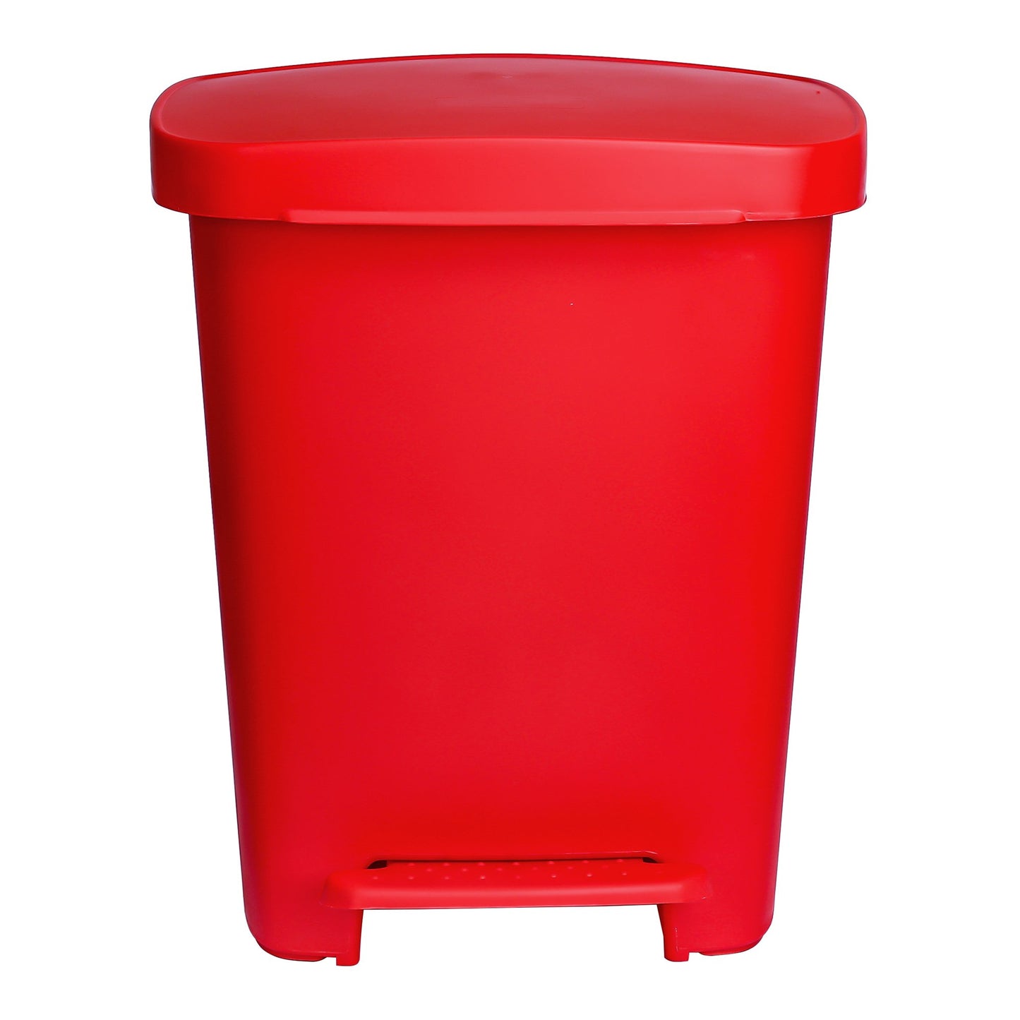 McKesson Waste Can with Step-On Pedal, Plastic, Red, 15.16 x 14.37 x 18.9 Inch 16-25270