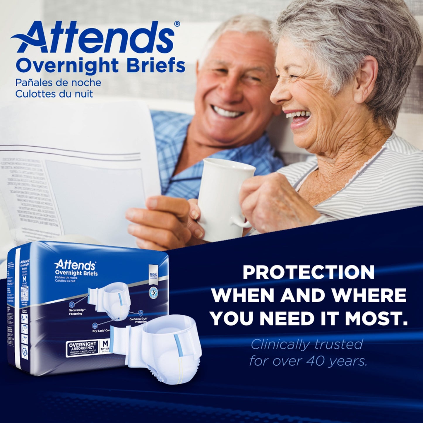 Attends® Briefs with Overnight Protection, Medium DDEW20