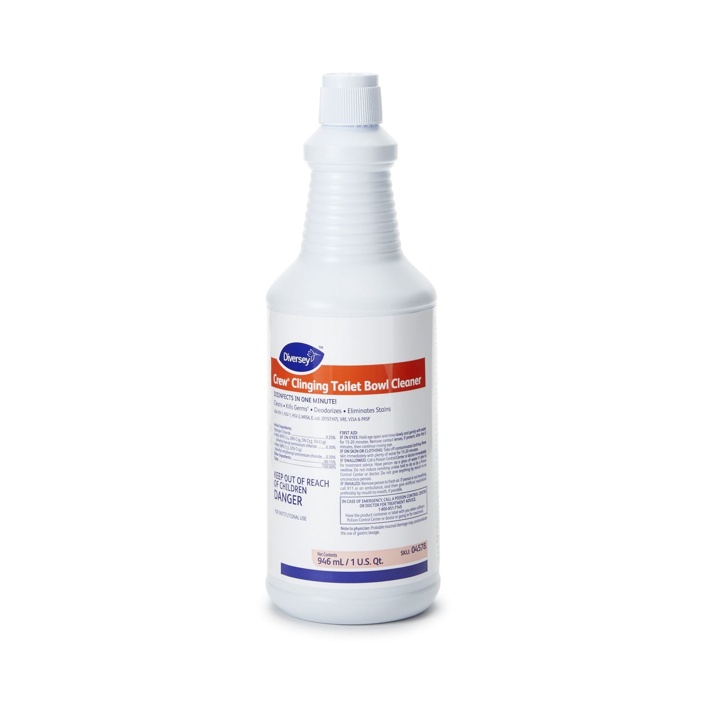 Toilet Bowl Cleaner Diversey™ Crew® Acid Based Manual Squeeze Liquid 32 oz. Bottle Floral Scent NonSterile - DVO04578