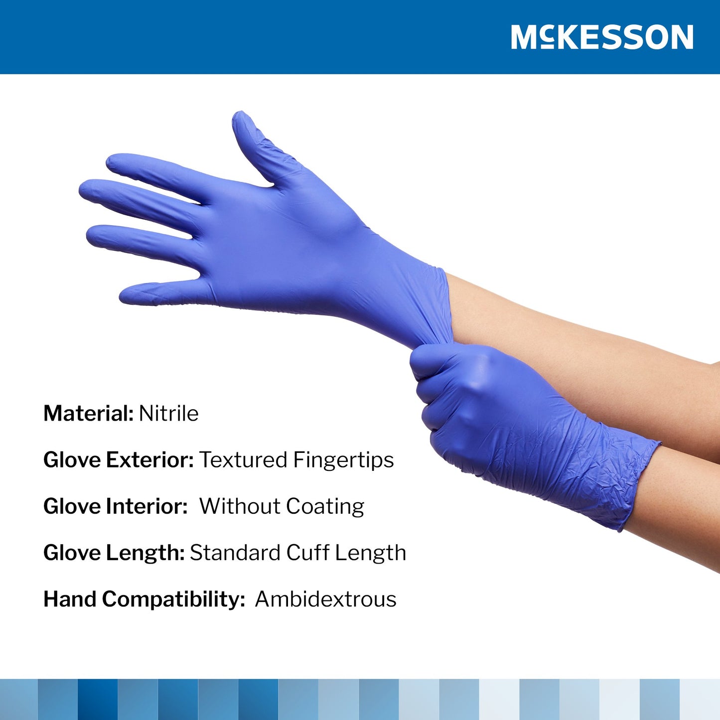 McKesson Confiderm® 4.5C Nitrile Exam Glove, Medium, Blue 14-6N34
