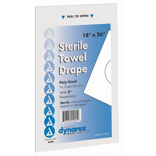 General Purpose Drape Dynarex® Poly Lined Towel Drape 18 W X 26 L Inch Sterile - 4409