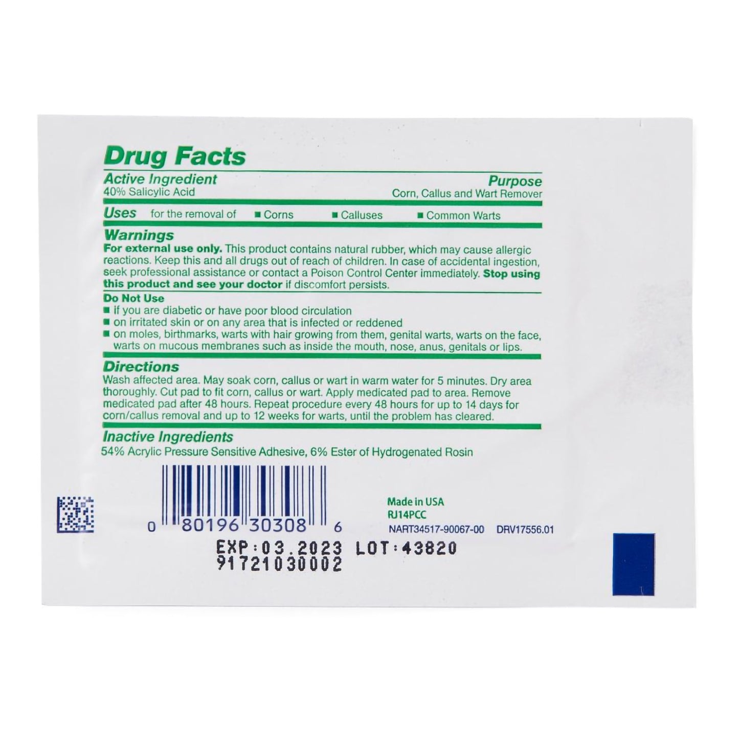 Curad® MediPlast® Corn, Callus & Wart Remover Pads 08019630260