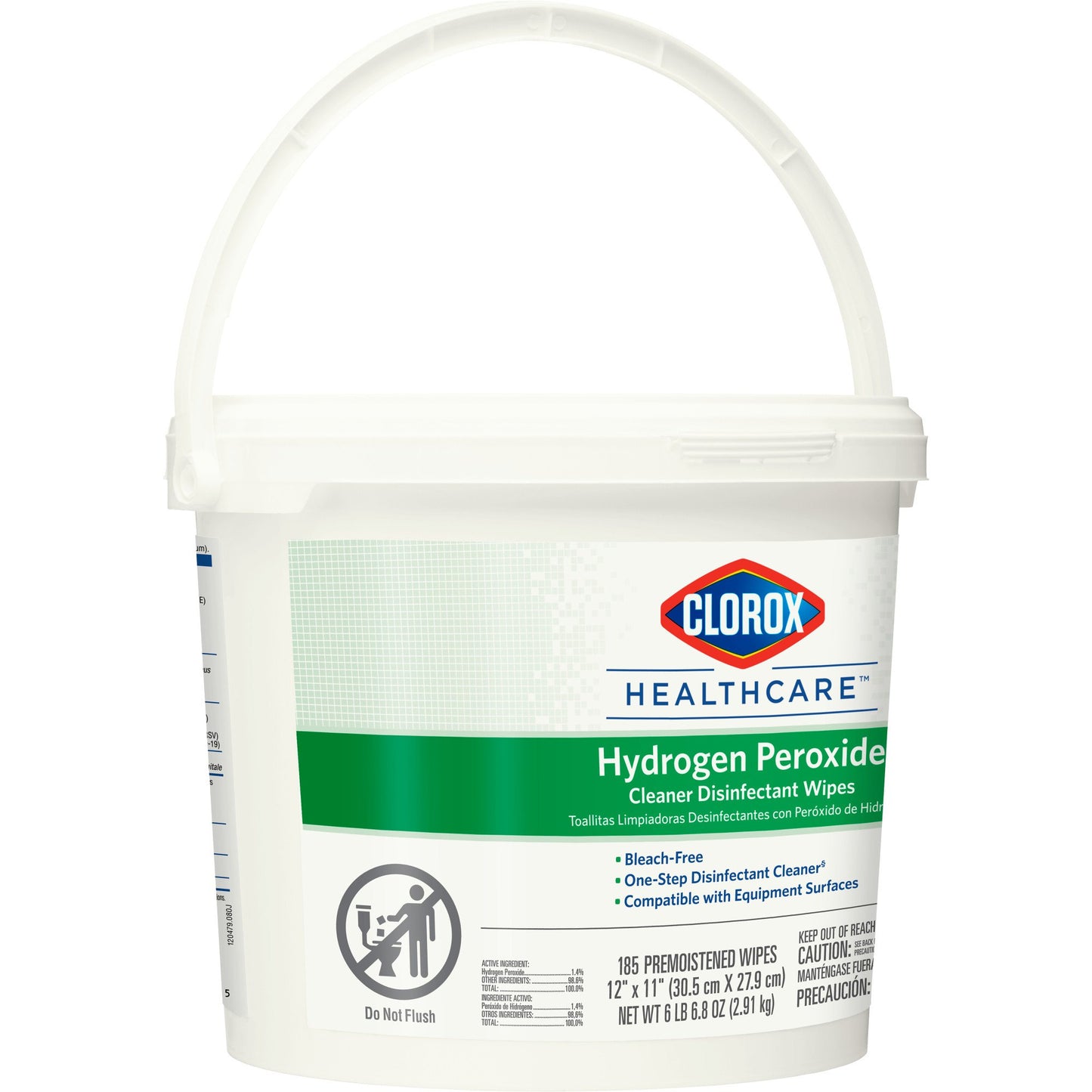 Clorox Healthcare® Hydrogen Peroxide Cleaner Disinfectant Wipes, Bucket, 185 ct. 30826