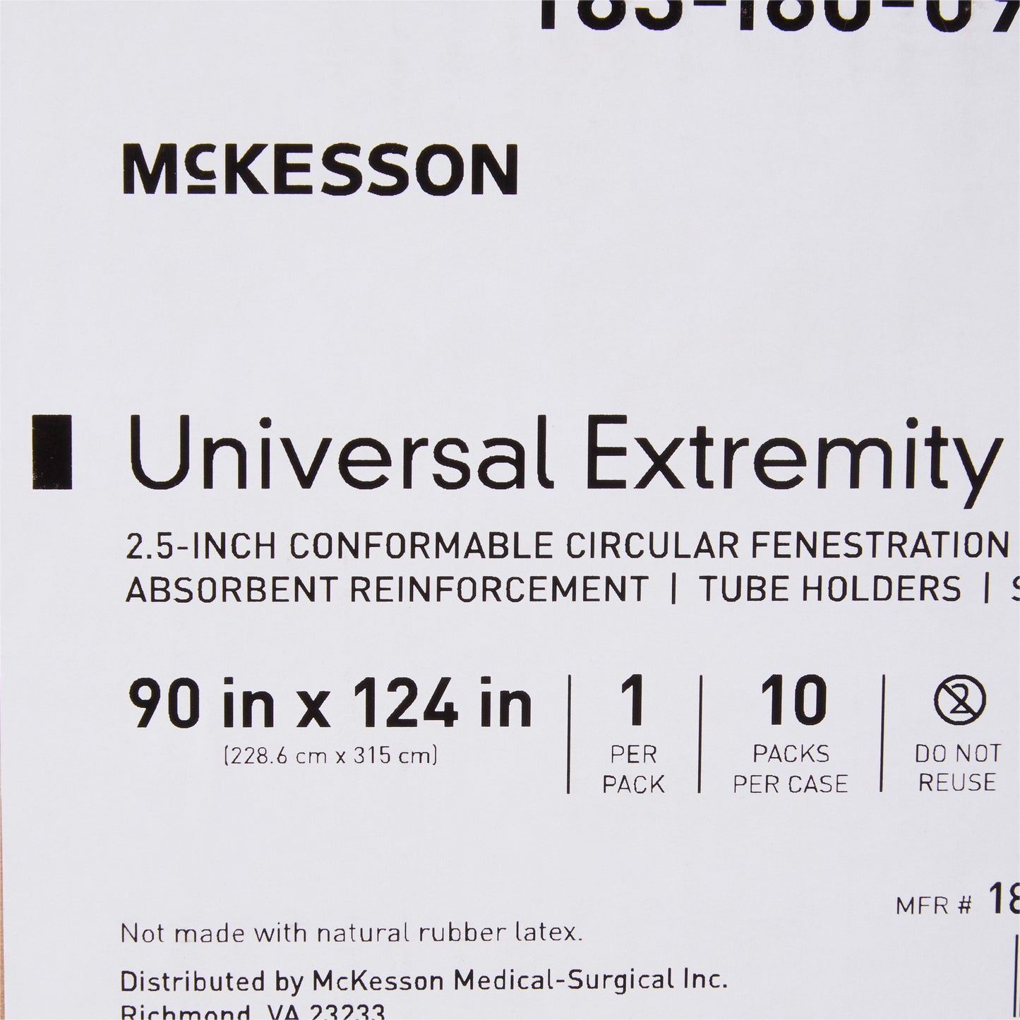 McKesson Sterile Universal Extremity Drape, 90 x 124 Inch 183-I80-09101G-S