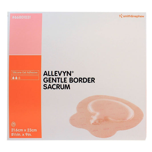 Allevyn Gentle Border Silicone Gel Adhesive, Pink, 8½ x 9 Inch 66801031