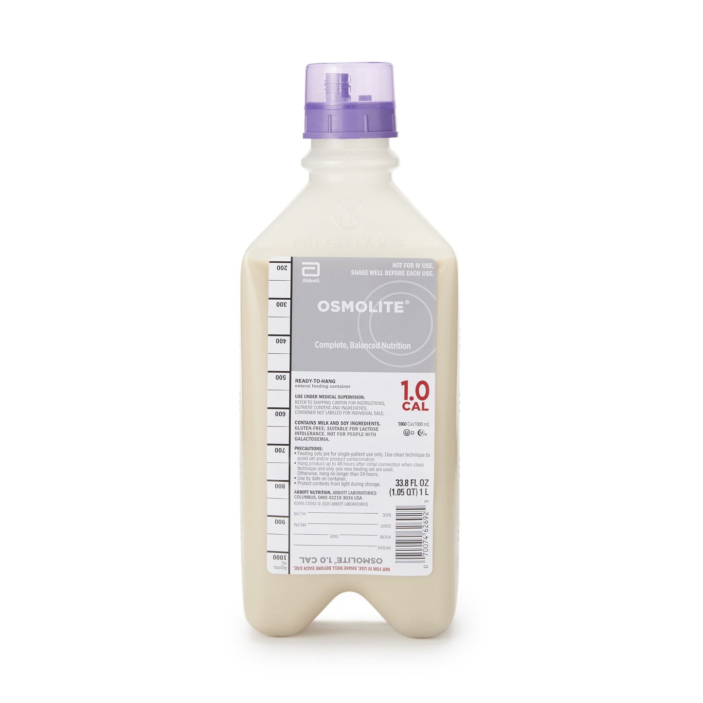 Tube Feeding Formula Osmolite® 1.0 Cal Unflavored Liquid 33.8 oz. Bottle - 62691