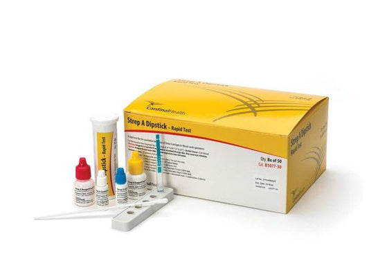 Cardinal Cardinal Health Strep A Infectious Disease Immunoassay Respiratory Test Kit B1077-30, Box of 50