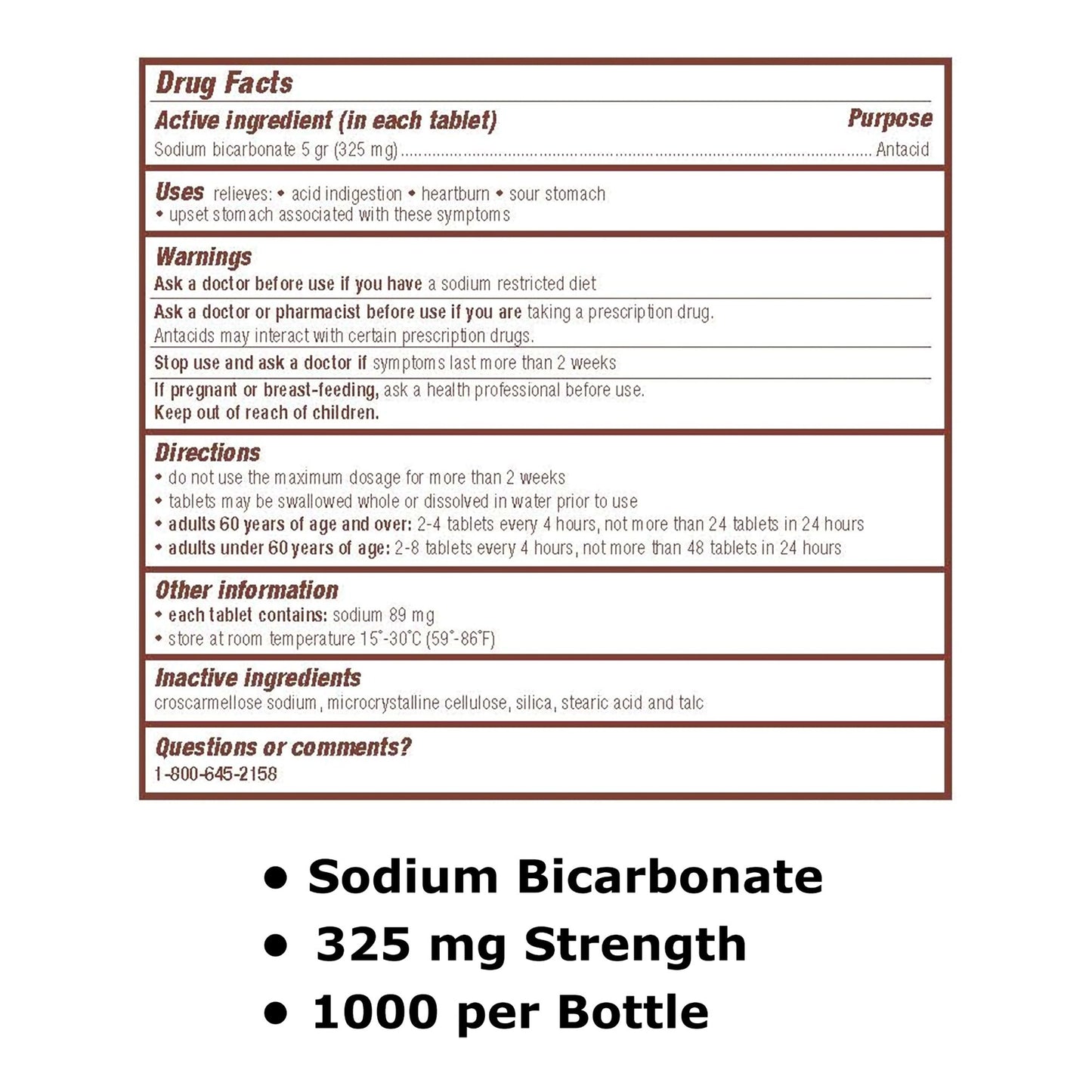 Major® Sodium Bicarbonate Antacid 00536104610