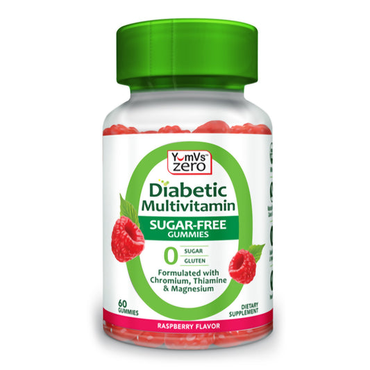 Diabetic Multivitamin Supplement YumV's™ Zero Chromium / Thiamine / Magnesium Gummy 60 per Bottle Raspberry Flavor - 6001-06-YMV