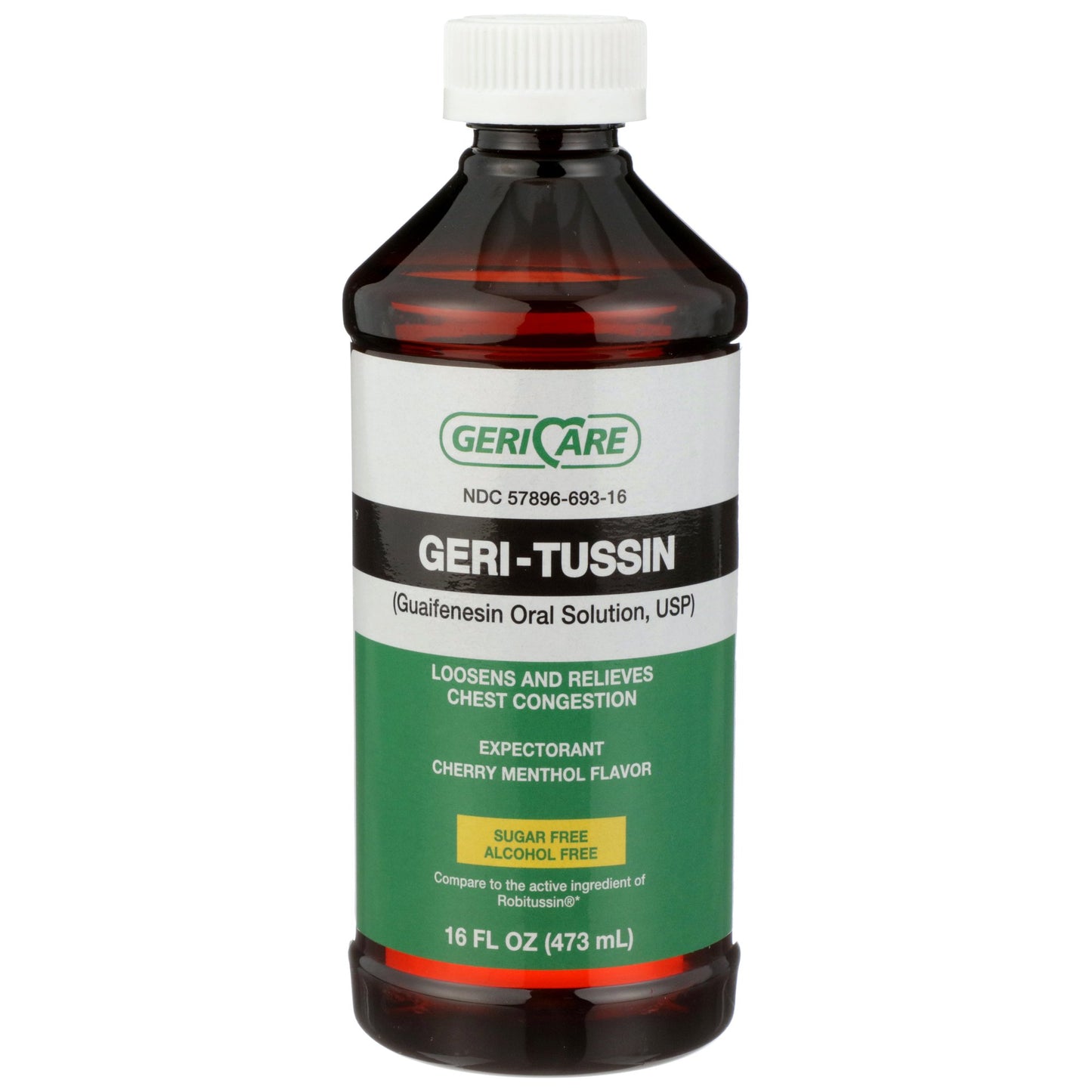 Cold and Cough Relief Geri-Care® 100 mg / 5 mL Strength Liquid 16 oz. - QROB-16-GCP