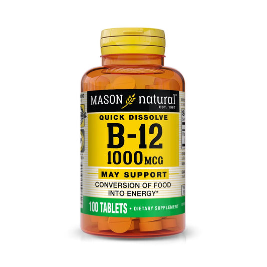 Vitamin Supplement Mason Natural® Vitamin B12 1,000 mcg Strength Tablet 100 per Bottle - 31184509661