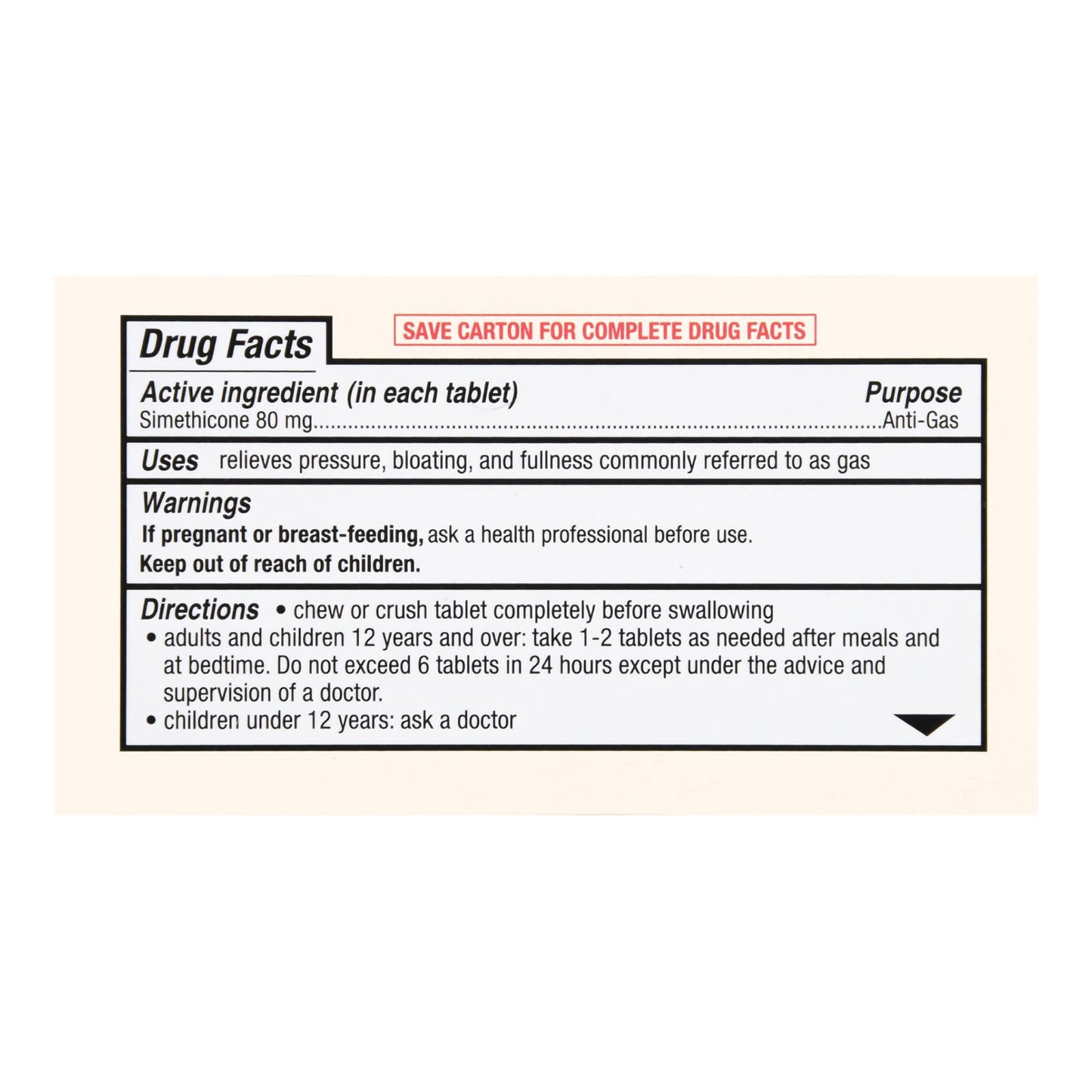 Foster & Thrive™ Gas Relief 80 mg Simethicone Chewable Tablets, Mint Flavor 70677106702