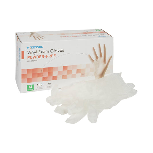 McKesson Brand McKesson Vinyl Exam Glove, Medium, Clear 14-116, Case of 1000