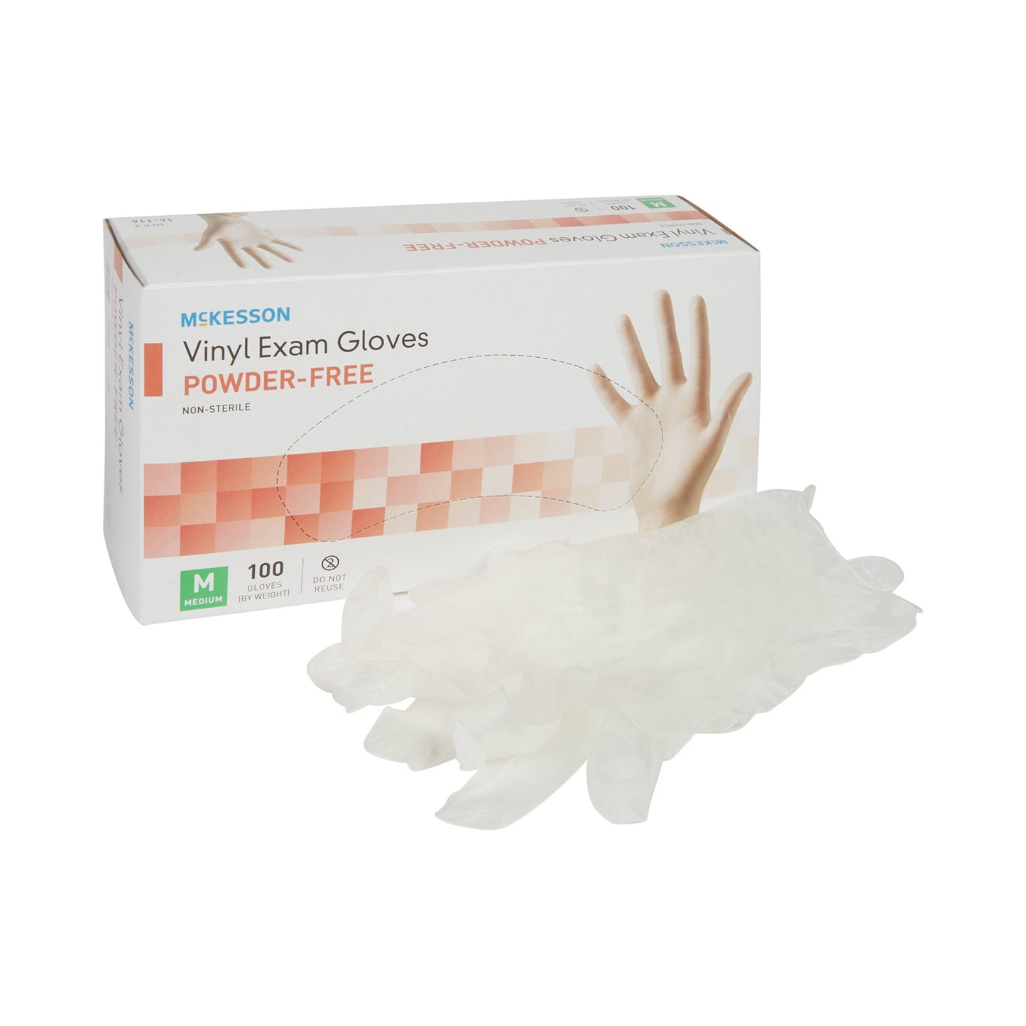 McKesson Vinyl Exam Glove, Medium, Clear 14-116