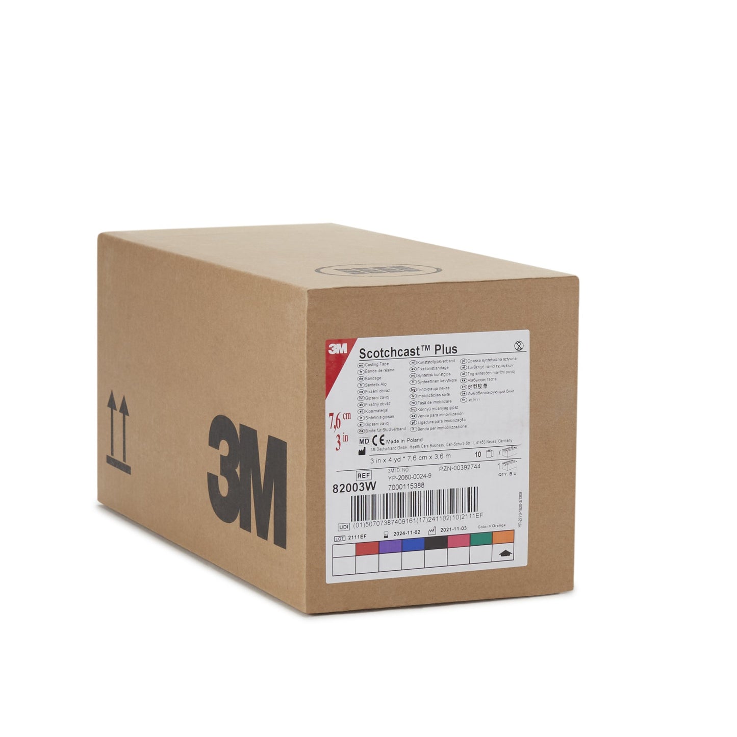 3M™ Scotchcast™ Plus Bright Orange Cast Tape, 3 Inch x 4 Yard 82003W