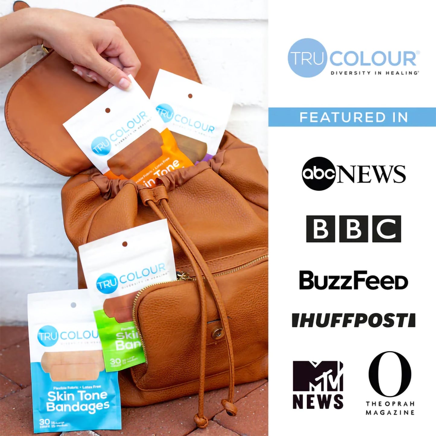 TruColour® Beige / Olive / Brown / Dark Brown Adhesive Strip, 1 x 3 Inch TCB-400