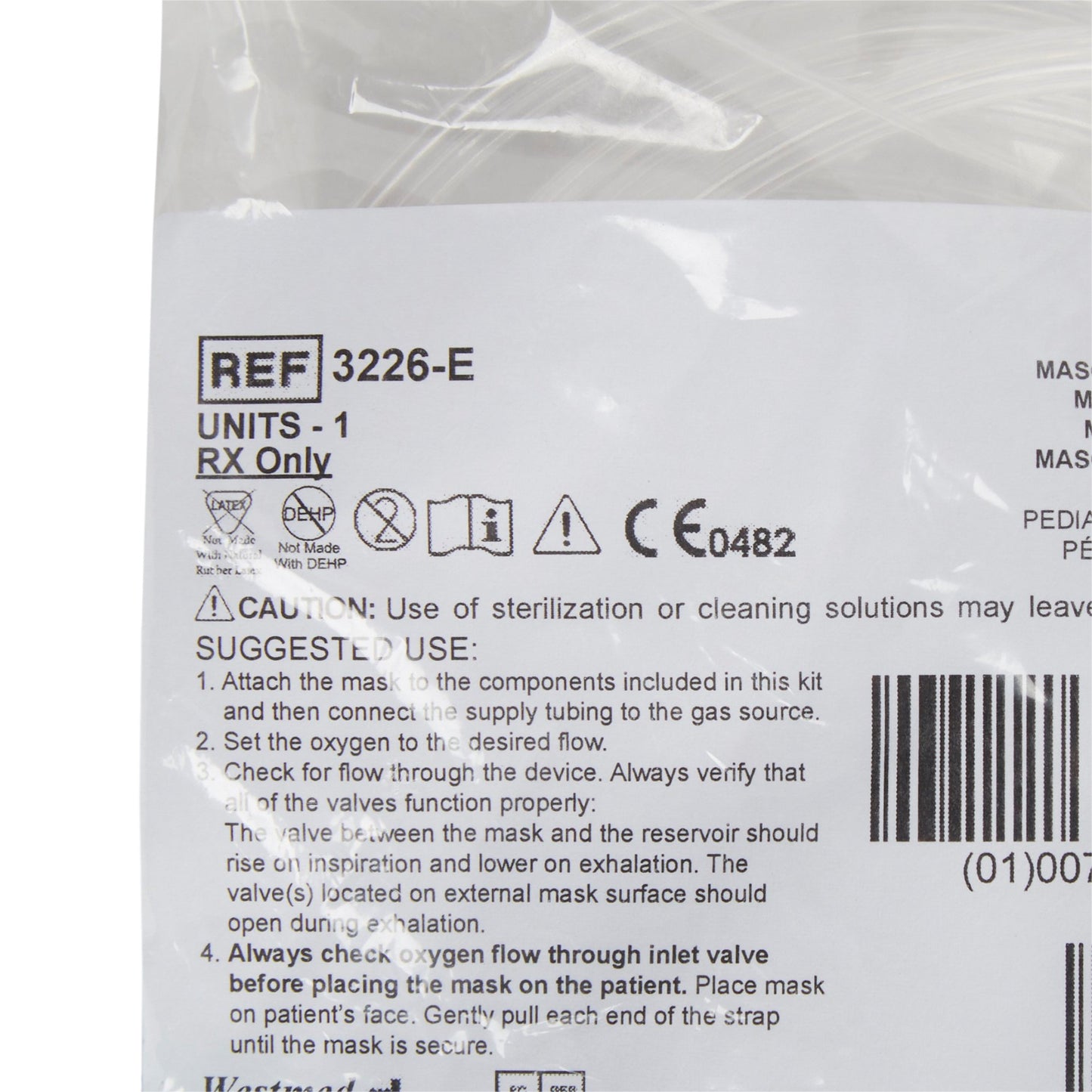 McKesson Nonrebreather Oxygen Mask, Pediatric 3226E