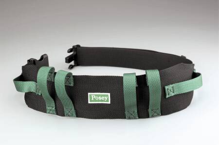 Gait Belt with Handles Posey® 54 Inch Length Black / Green Nylon - 6537Q
