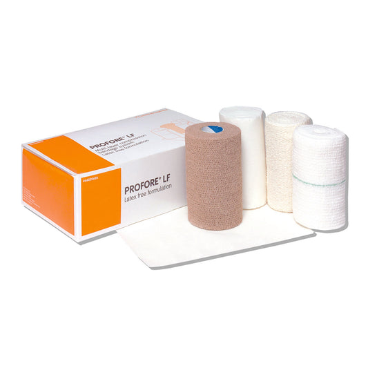 4 Layer Compression Bandage System Profore LF Multiple Sizes Self-Adherent / Tape Closure Tan / White NonSterile Standard Compression - 66020626