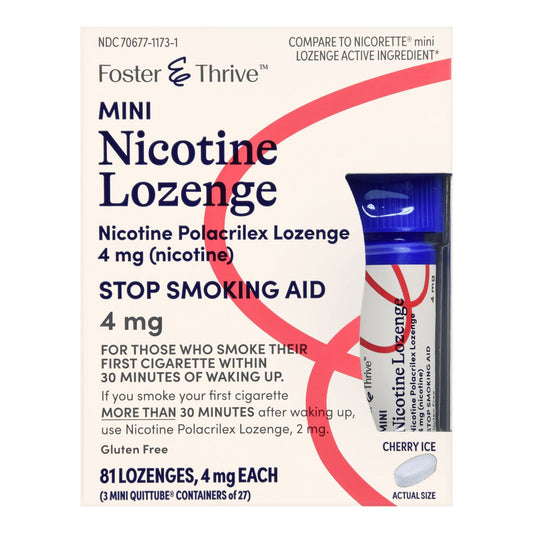 Foster & Thrive™ Mini Nicotine Polacrilex Lozenges 4 mg (Nicotine) Cherry Ice 70677117301