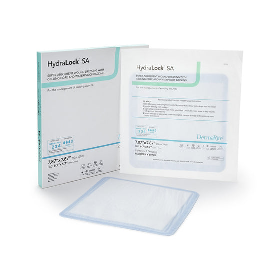 Super Absorbent Dressing HydraLock™ SA 7.87 X 7.87 Inch Square - 60770