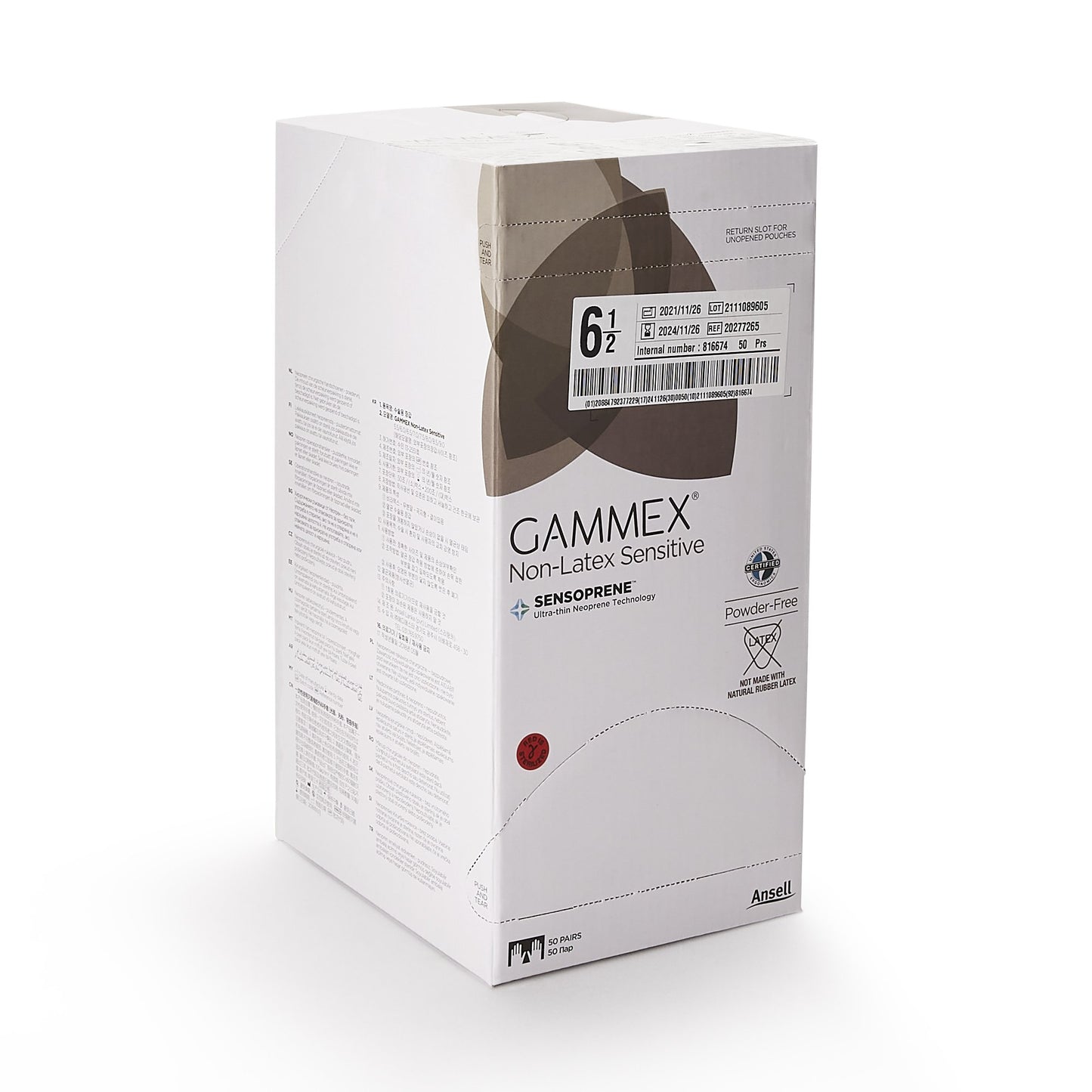 Gammex® Non-Latex Sensitive Polychloroprene Surgical Glove, Size 6.5, Cream 20277265