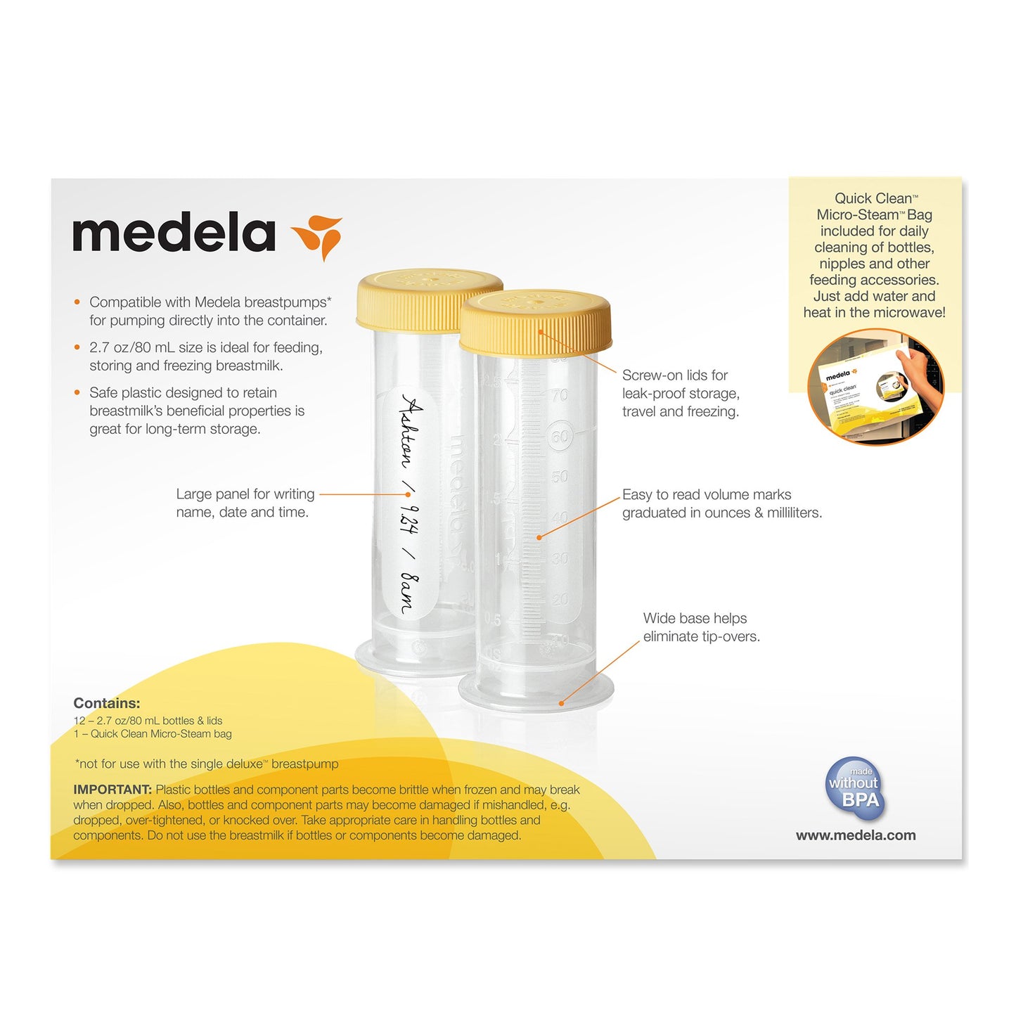 Medela Breast Milk Storage Bottle, 2.7-ounce capacity 87061