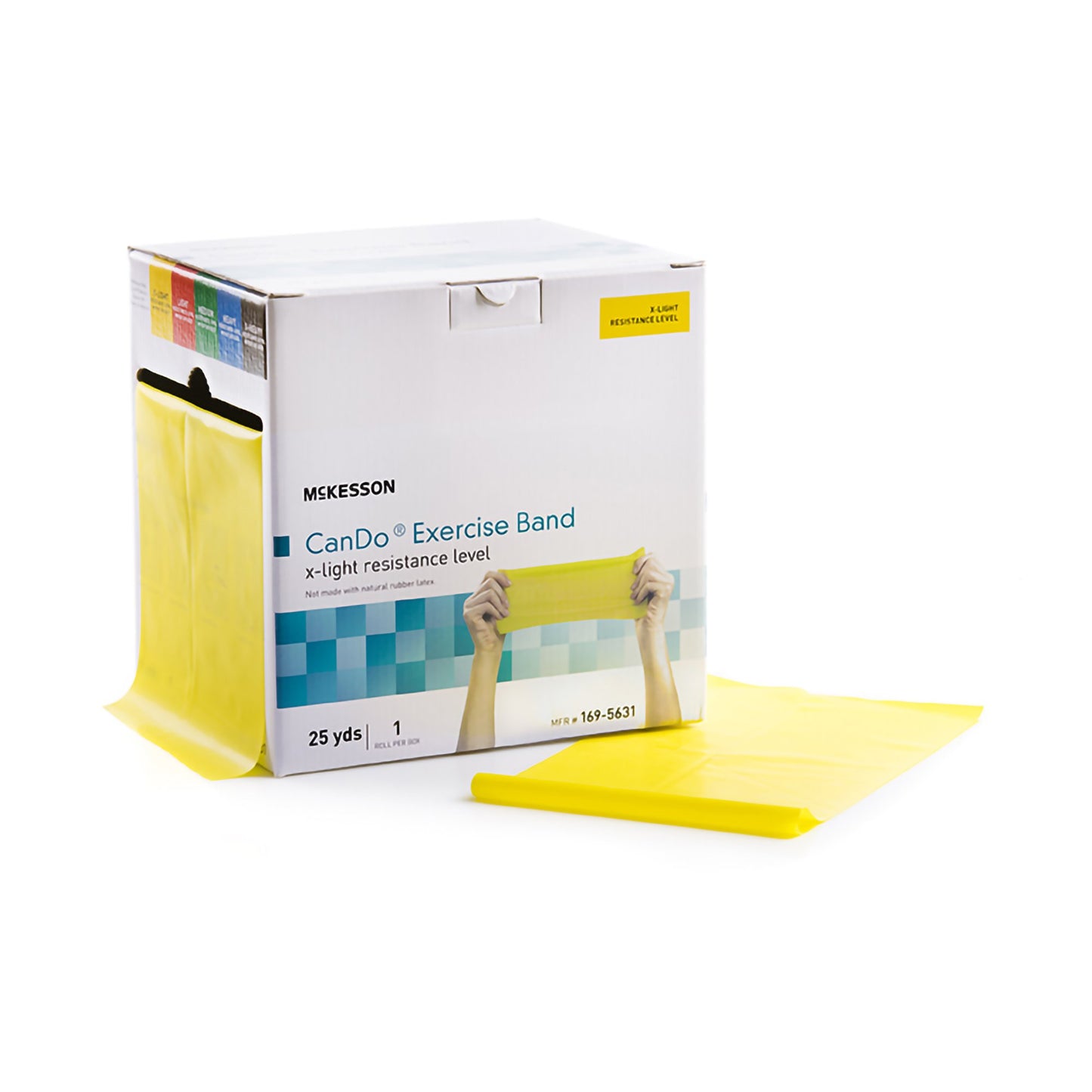 McKesson Exercise Resistance Band, Yellow, 5" x 25 Yard, Extra-Light Resistance 169-5631