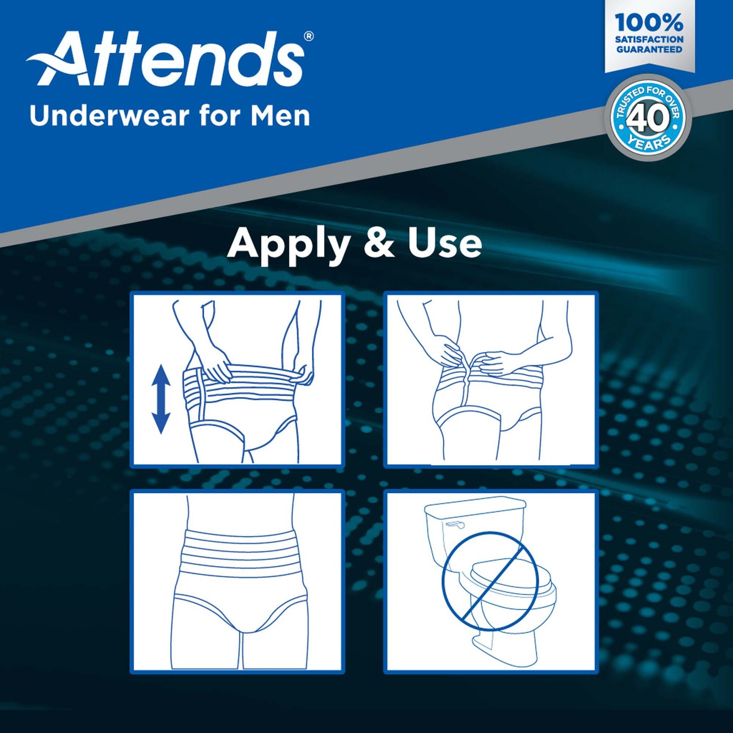 Attends® Discreet Men's Underwear, Level 5, Large ADUM35