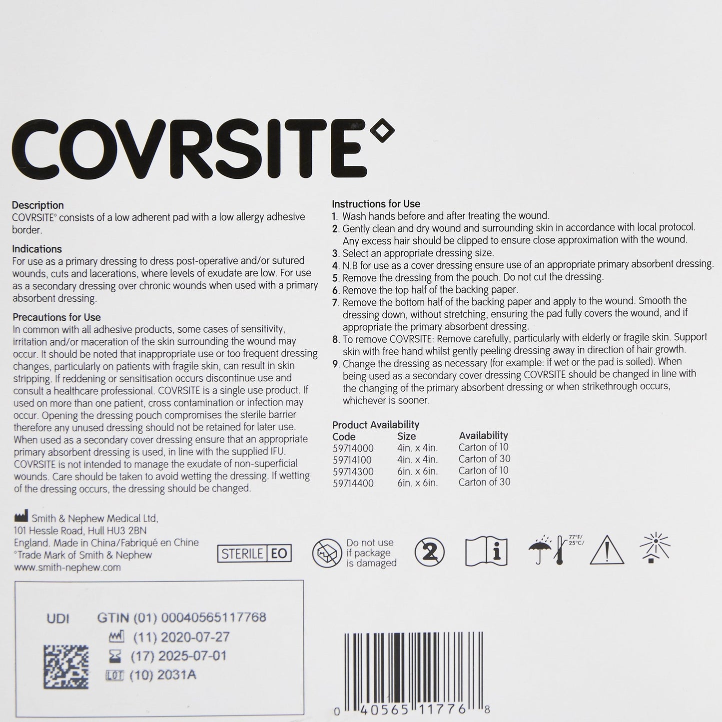 Covrsite Composite Dressing, 6 x 6 Inch 59714400