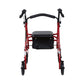 McKesson Folding Steel Four-Wheel Rollator, 12-Inch Seat Width, Red 146-10257RD-1