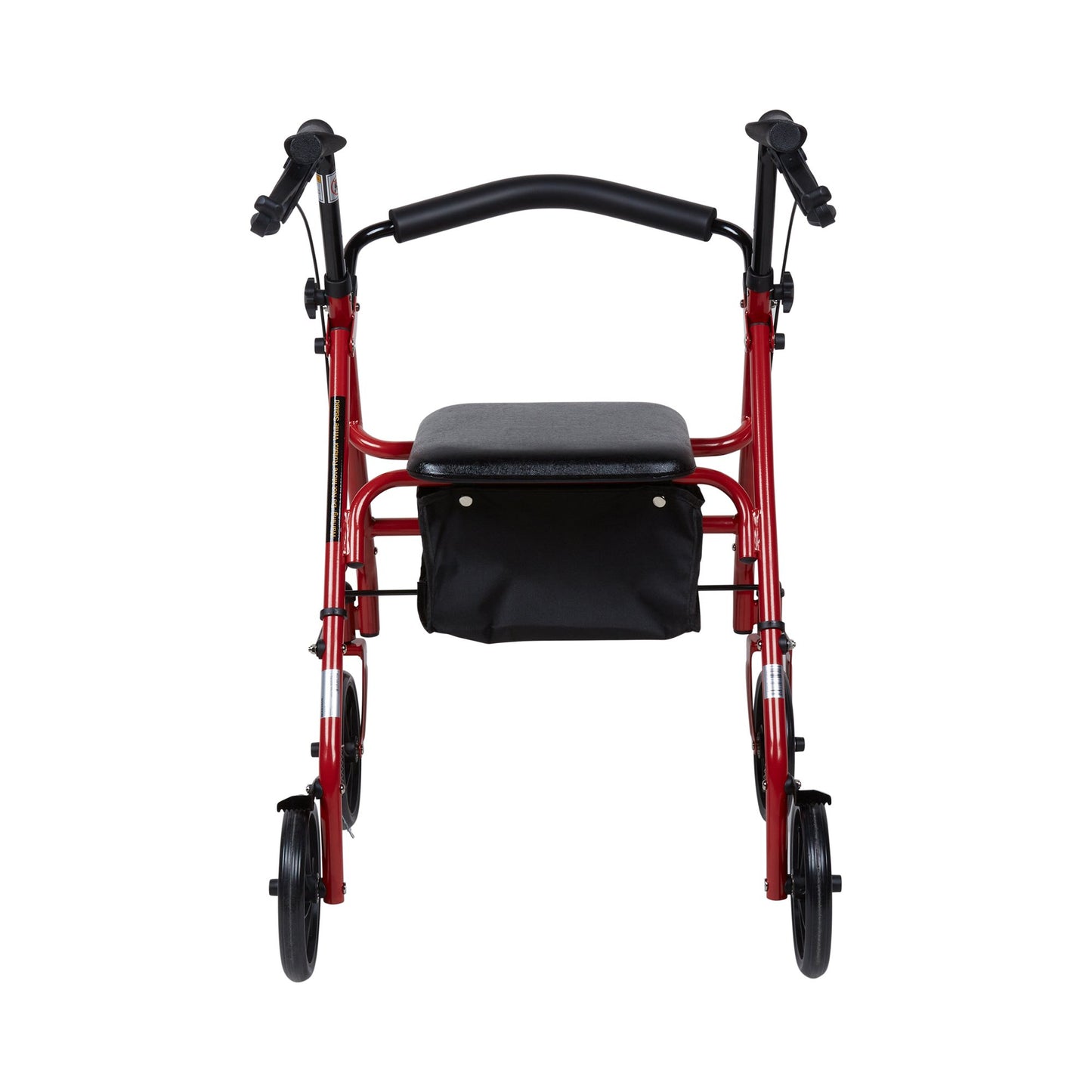 McKesson Folding Steel Four-Wheel Rollator, 12-Inch Seat Width, Red 146-10257RD-1