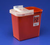 Sharps Container SharpSafety™ Red Base 10 H X 10-1/2 W X 7-1/4 D Inch Horizontal Entry 2 Gallon - 8990SA