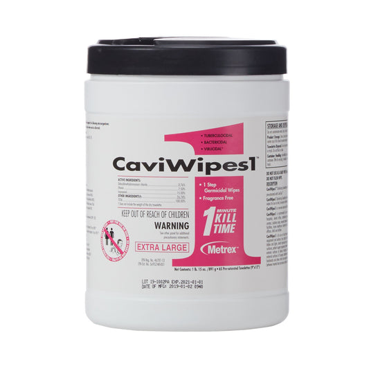 Surface Disinfectant CaviWipes1™ Premoistened Alcohol Based Manual Pull Wipe 65 Count Canister Alcohol Scent NonSterile - 13-5150