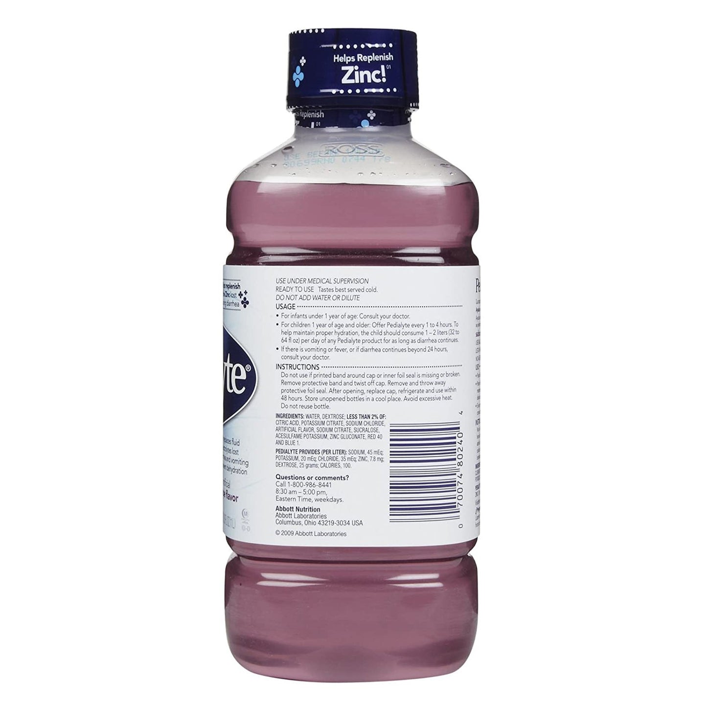Pedialyte® Grape Electrolyte Solution, 1 Liter Bottle 00240