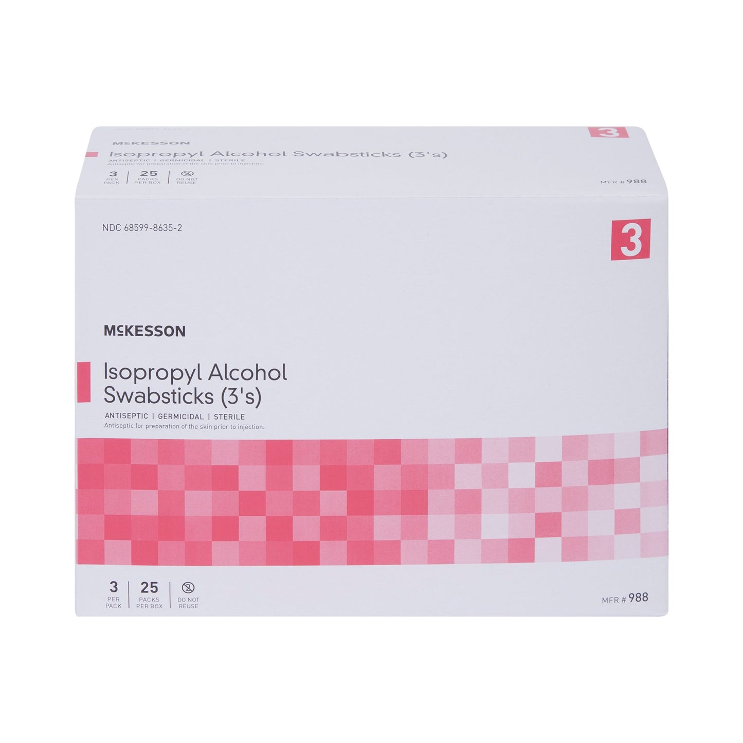 McKesson Impregnated Swabstick, 70% Isopropyl Alcohol 988
