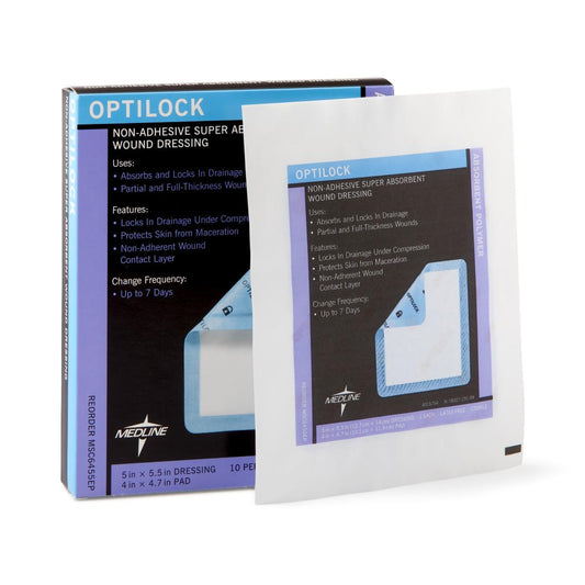 Super Absorbent Dressing OptiLock® 5 X 5-1/2 Inch Rectangle - MSC6455EP