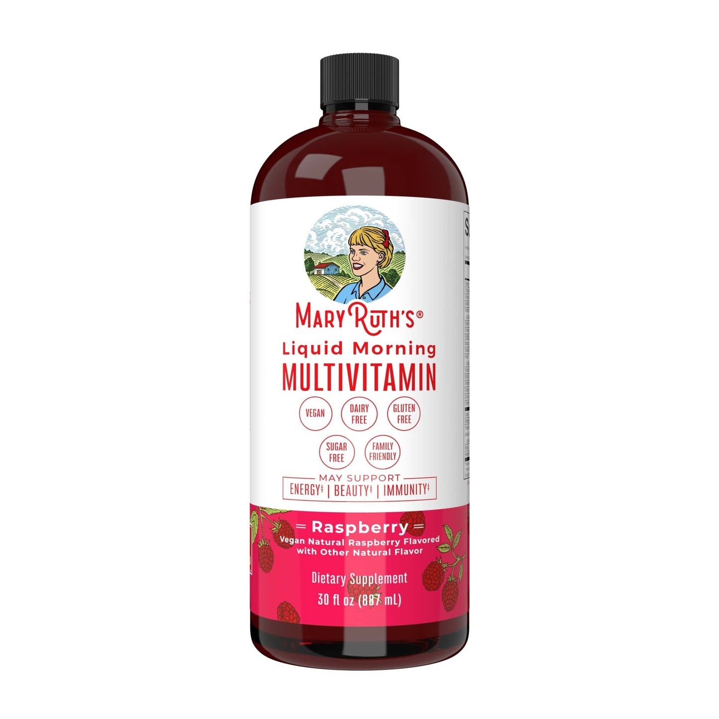Mary Ruth's™ Liquid Morning Multivitamin, Raspberry Flavor, 30-ounce Bottle BL-AD-MLT-CV-PSF-30Z-UN-01