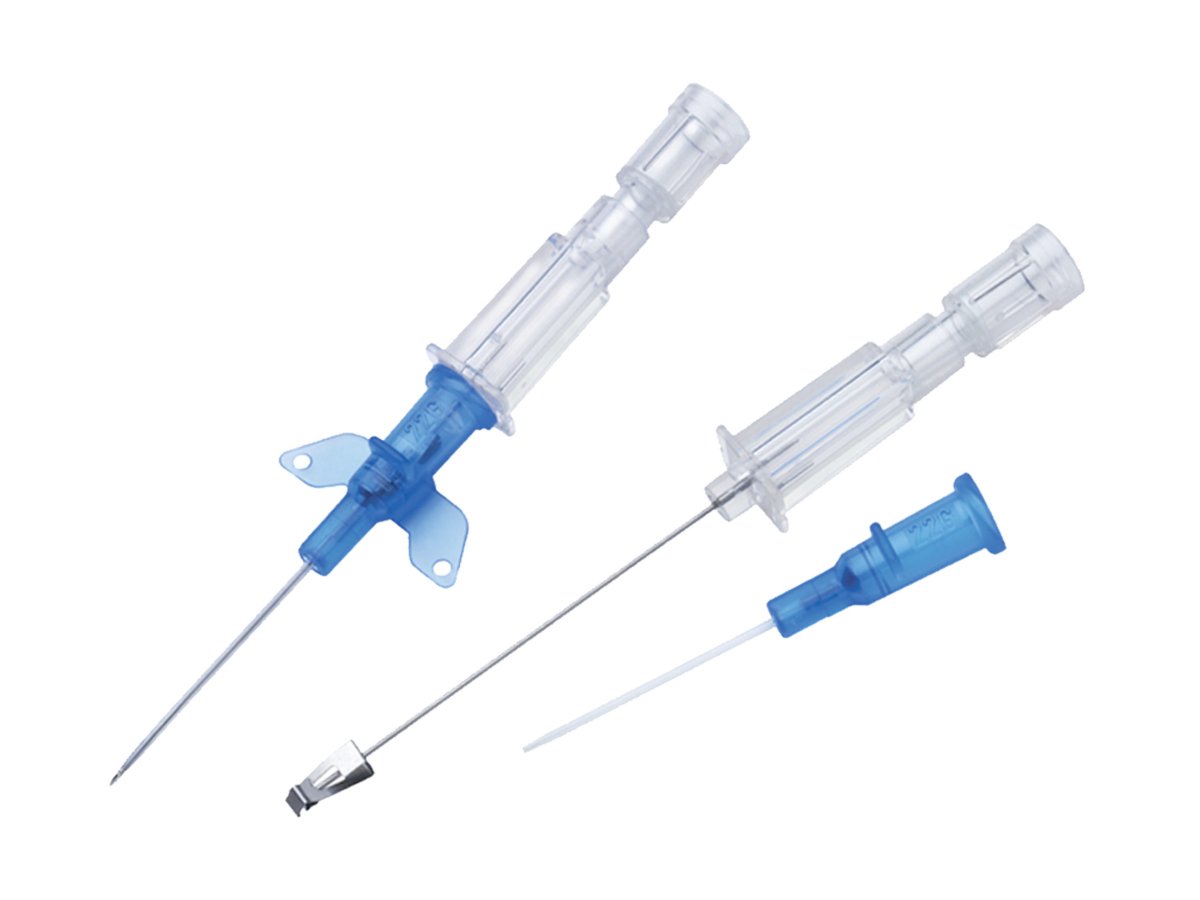 Peripheral IV Catheter Introcan Safety® 24 Gauge 3/4 Inch FEP Polymer Winged Hub Non Blood Control Passive Safety - 4254503-02